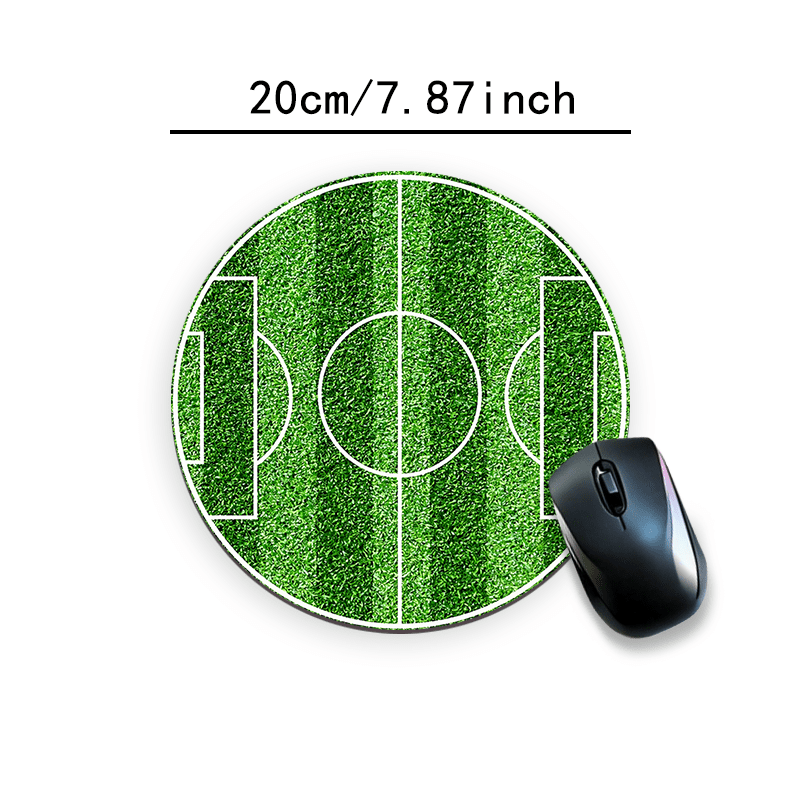 TEMU A Circular Rubber Mouse Pad Designed For A Football Field| Sports Design| Suitable For Office Computers Or Laptops- Computer Accessories| A