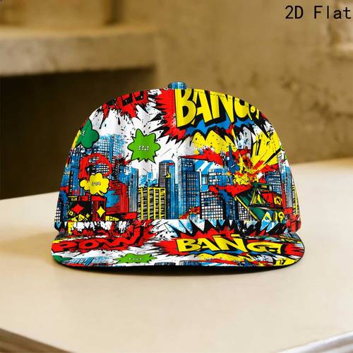 modern cap with snapback closure adjustable flat brim hat suitable for travel school gifts lightweight cap for back to school graduation christmas fits most urban streetwear design 2d flat