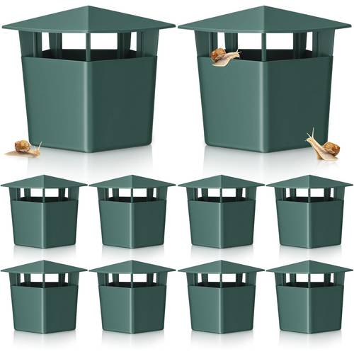 14pcs mixed set snail trap with 7 shells and 7 reusable lids garden slug catcher house for vegetable and flower gardens gardening tool