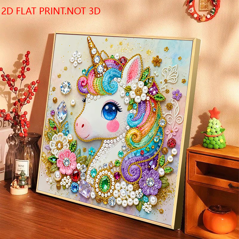 diamond painting unicorn 11 8x11 8 inch   handmade   painting for kids adults stress relief home decor living room bedroom wall art with pearl crystals   tools womens gift