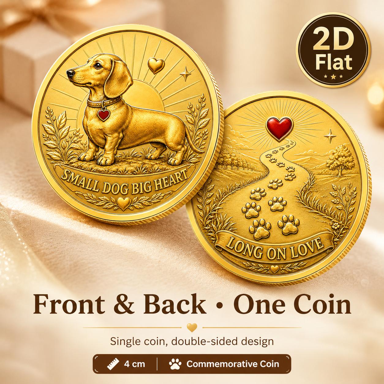 TEMU Pièce 1 pièce 1 pcs Pièce de Poche Teckel - Jeton Commémoratif Double Face Convient comme Cadeau pour Propriétaires de Teckels et Amoureux des