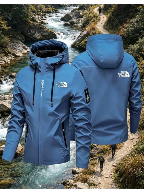 2026 new upgrade mountain print jacket suitable for outdoor camping fishing and mountain climbing windproof hooded hiking jacket mens windproof and outdoor cycling jacket for spring and autumn breathable and sweat free