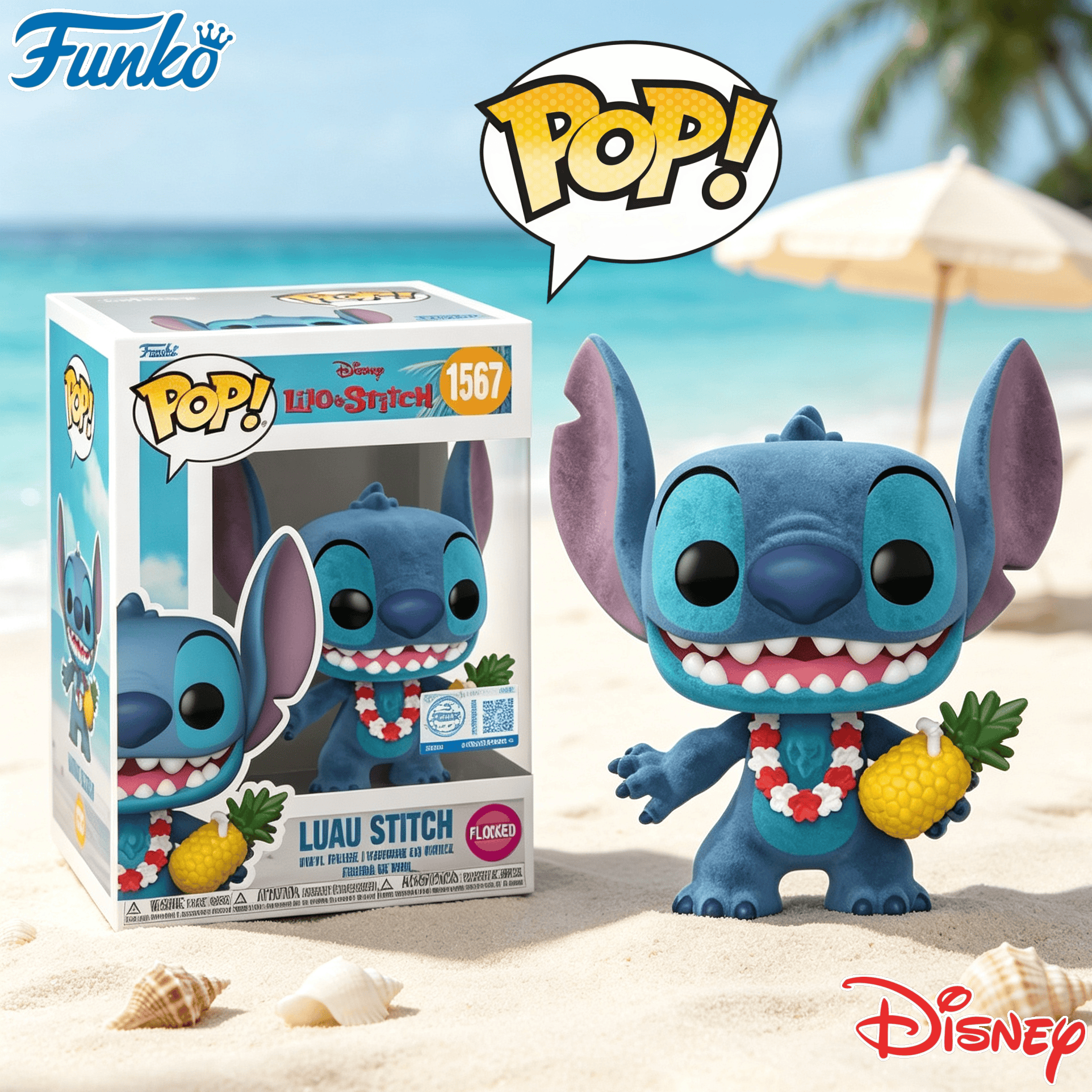 Funko POP Stitch Luau (flocado)