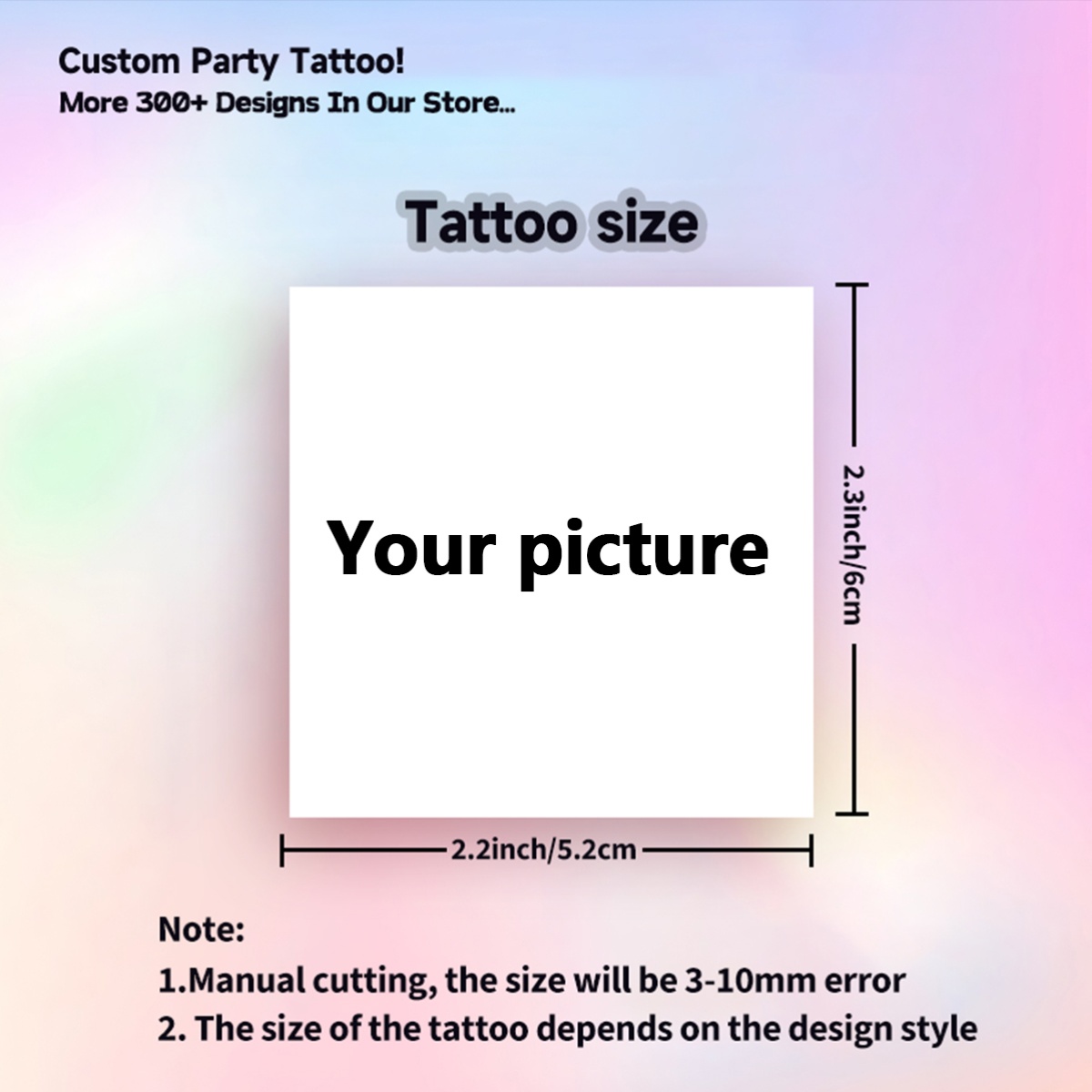 TEMU 16 piezas de tatuajes de cara personalizados de dibujos animados con anillos, pegatinas de fotos personalizadas; resistentes y fáciles de