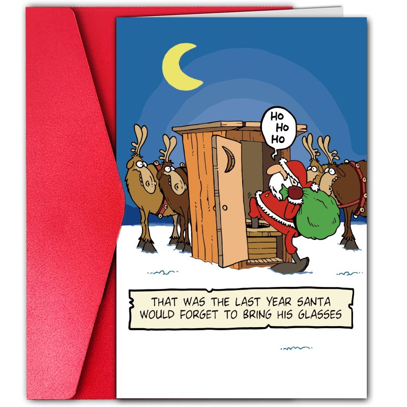 TEMU 1pc, Funny Santa Card, Humorous Christmas Card, Merry Christmas, Christmas Gift, Christmas Birthday Card, Christmas Party ,christmas Card For