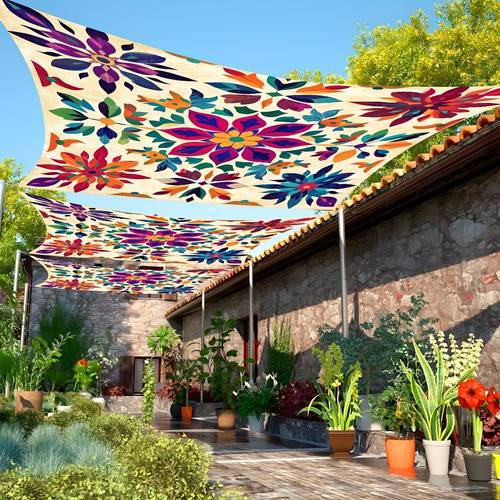 1pc bohemian mandala pattern gradient canopy beach sunshade curtain thickened sun protection and storage 6 person capacity for garden courtyard poolside excludes poles outdoor sun shade