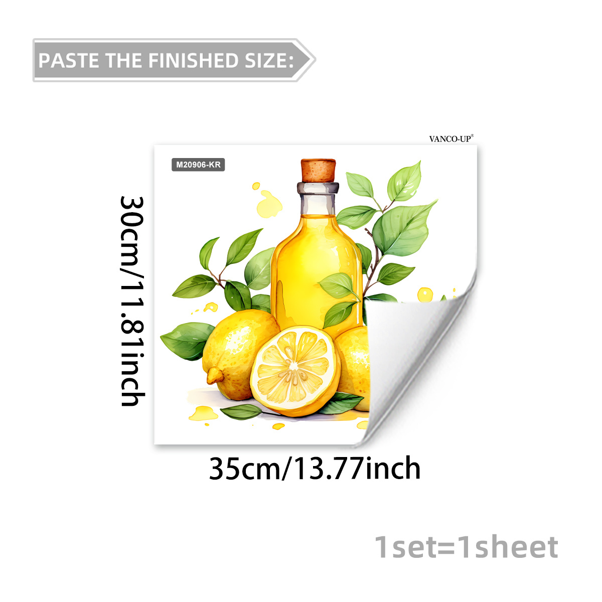 A Set Of Lemon 2d Flat Wall Stickers (30*35cm) To The Kitchen Backsplash, Self-adhesive Decor For The Kitchen Stove Wall, Model M20906