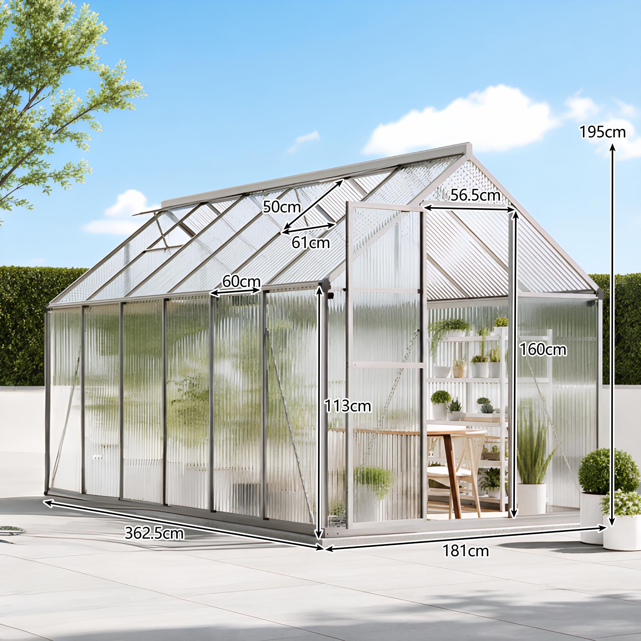 Contemporary& Removable Gardenhouse From 181x303x195cm With Roof Vent Uv Panels Modern Outdoor Gardenhouse Multiple Sizes