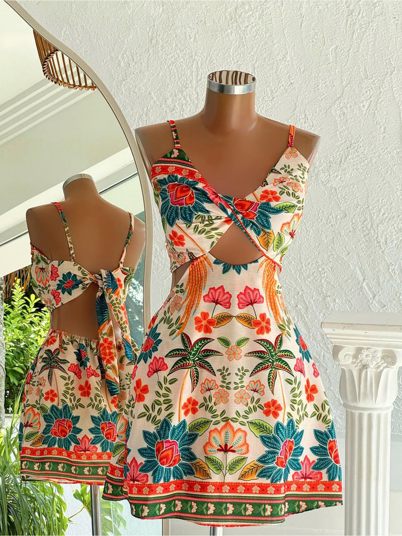 black mid length bodycon dress Stamped Mexican Dress Bonita – Cielito Lindo main image 0