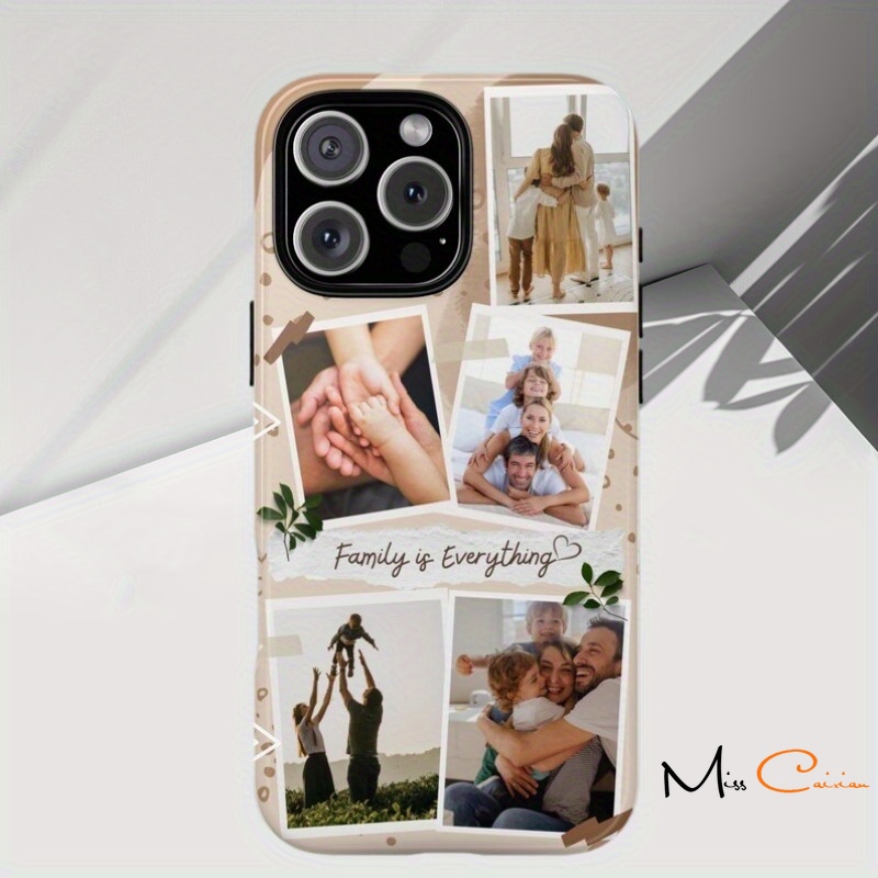 TEMU Phone Case: 1 Diy Phone Case, A Dual-layer Thickened Black Soft Inner Case   Hard Plastic Outer Case Combination, Customizable With 5 Name,
