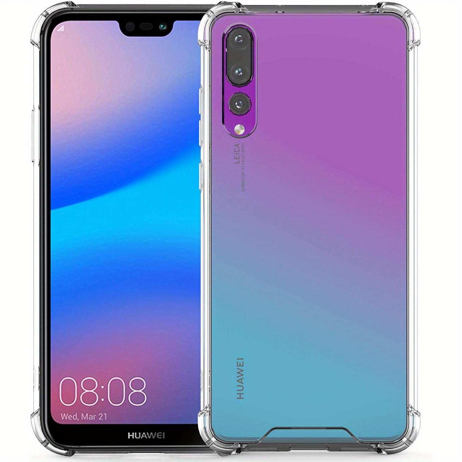 TEMU Phone Case - Protective Case For Huawei P20 Pro, Featuring Reinforced Corners And Camera Protection, Slim And Flexible Tpu Design With A Clear