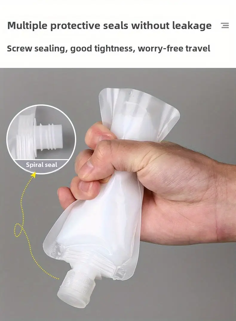 5pcs 10pcs 15pcs portable disposable travel bottles and bags suitable for packing cosmetics shampoo lotion shower gel facial cleanser and toiletries Product details 7