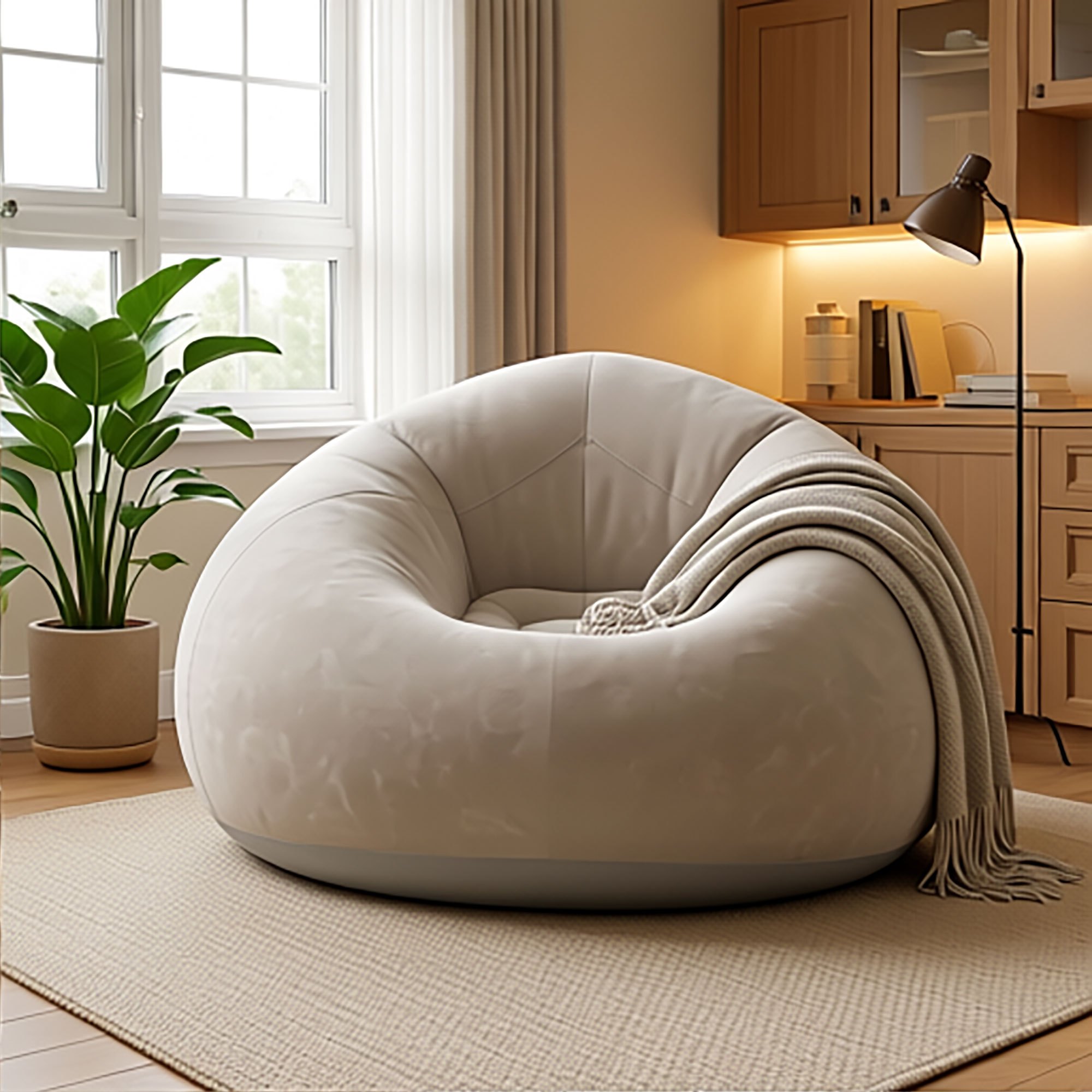 1pc Inflatable Lazy Sofa, Spherical Design, Outdoor Camping Chair, Foldable Nap Lounger, Comfortable Backrest and Armrest Seat, Essential for Travel, Vacation, and Camping