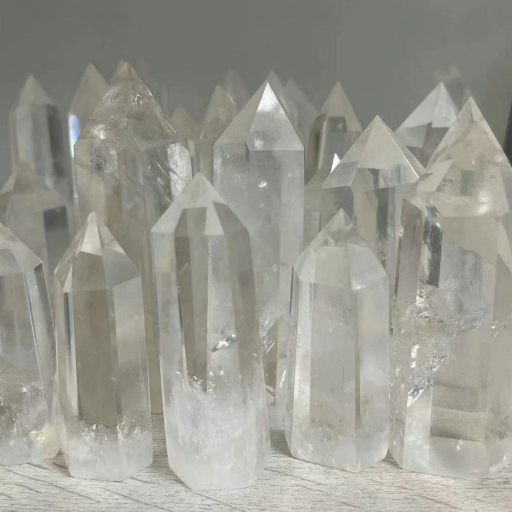Image of 1pc Natural Quartz Crystal, , Brazilian Crystal, Repaired Crystal Jewelry, Single Pointed Prism, Stone Polished, Hexagonal Prism