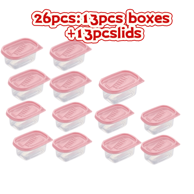 TEMU 26pcs(13pcs Boxes And 13pcs Lids) Minisize Food Storage Containers, , Food Containers, Reusable, Kitchen Cleaning, Suitable For Picnics, Grains,