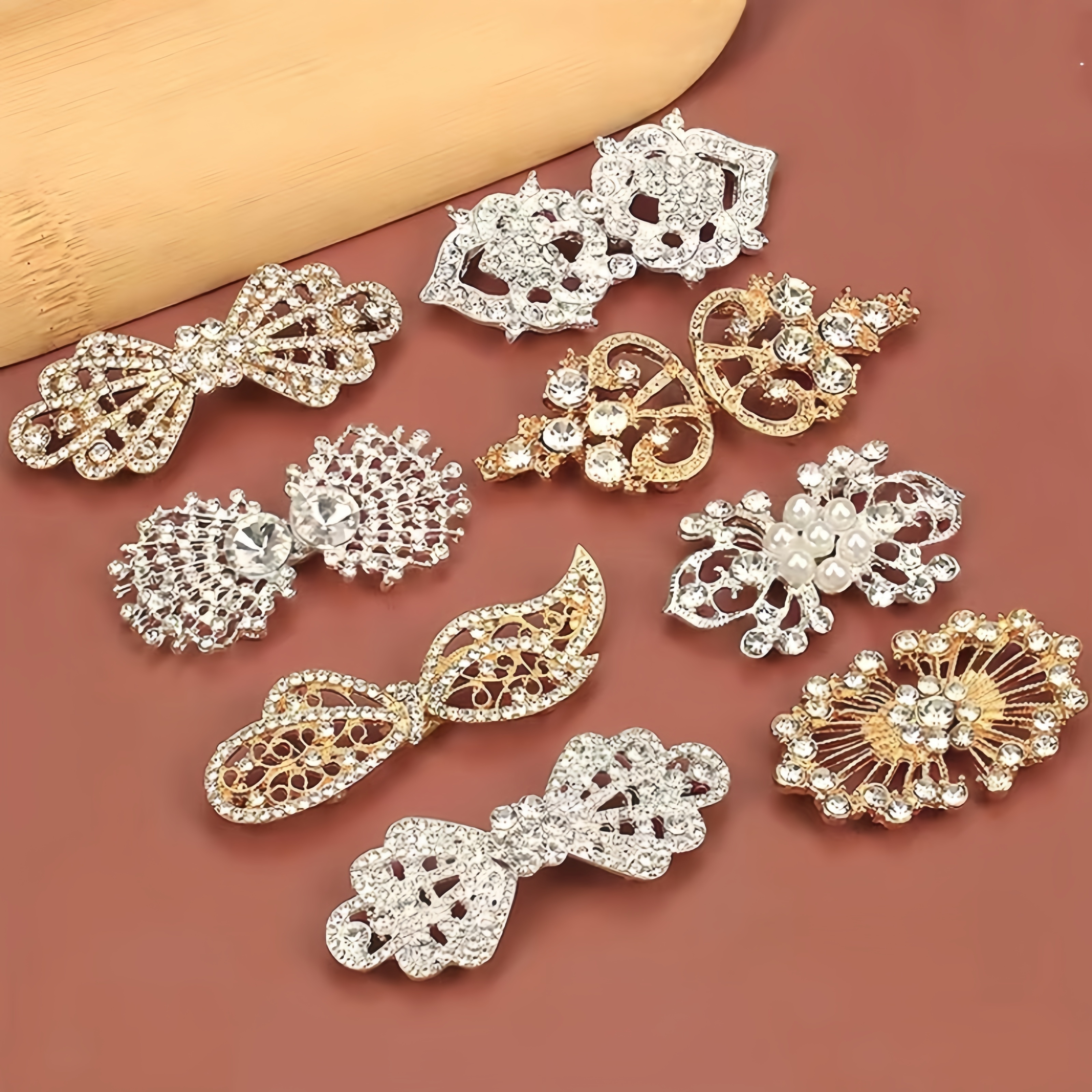 

4 Sets Of Elegant High-end Coat Retaining Ring With Rhinestone Ornament, Exquisite Traditional Cheongsam Button, Cloak , Coat And Scarf