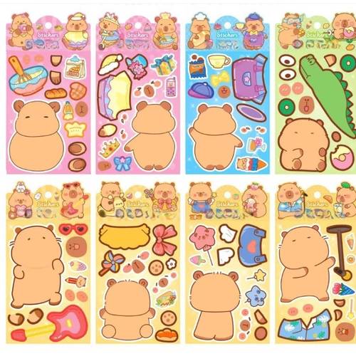 capybara cycling stickers and decals random 4pcs capybara stickers chibi capybara design food daily journal decoration notebook decorative stickers