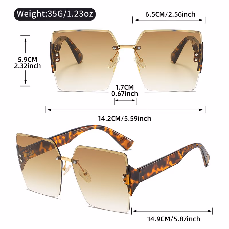 rimless decorative glasses for women summer party dance outfit festival gift Product details 2