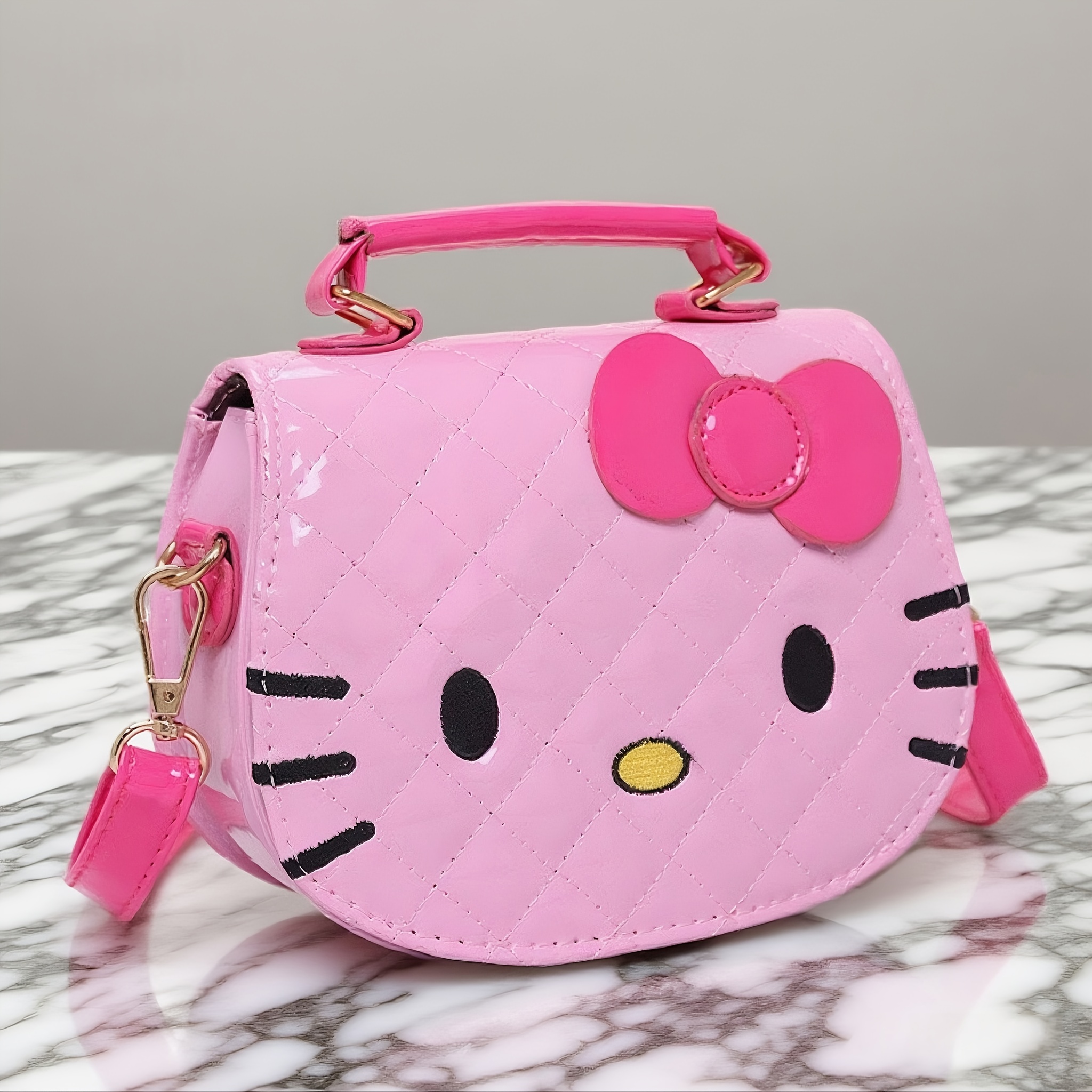 Image of 1 Hello Kitty Women's Crossbody Wallet Bag - Cute Iconic Hello Kitty Face Pu With Adjustable Strap & Zipper Closure, Pink/ Purse & Money Clip, Birthday Gift For & Women (casual Everyday Use)