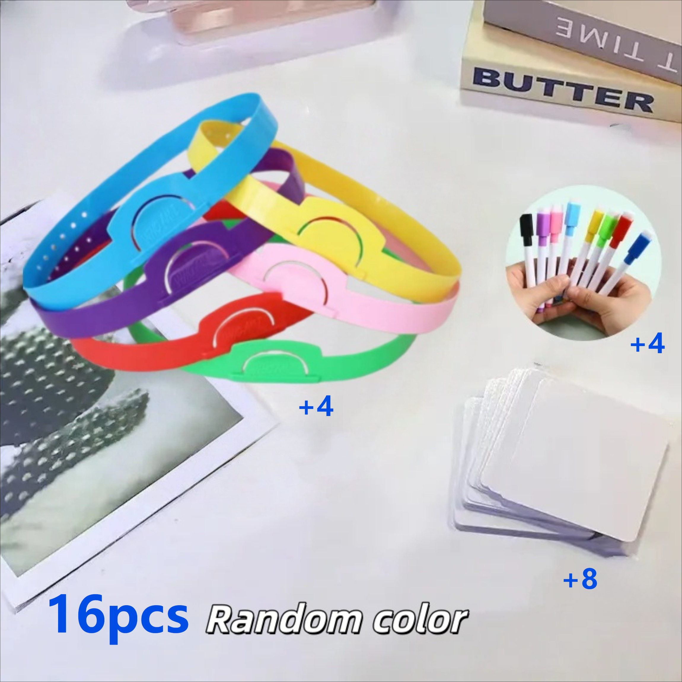 TEMU 16pcs " " Adjustable Headband, Card And Pen Set. Suitable For Family Gatherings, Role-playing Games, And Celebrations, Made Of Durable Plastic,