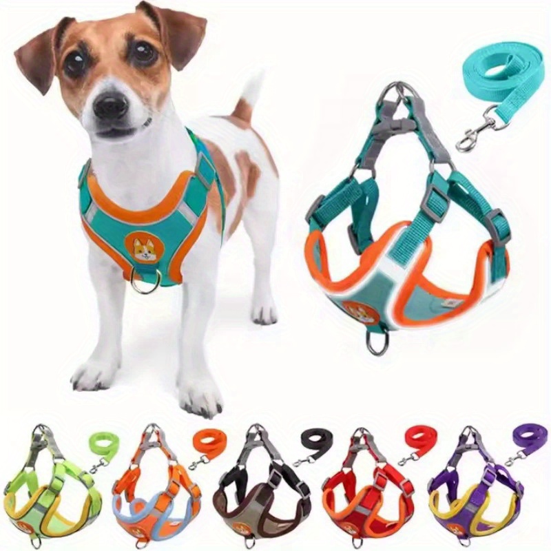 

Dogs Adjustable Harness Leash Chest Straps For Small Medium Dogs Harness Vest Reflective Puppy Chest Strap Pet Walking Outdoor Supplies, Without Battery