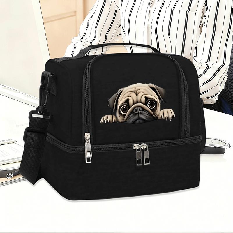 TEMU 【パグ犬に】愛らしい断熱ランチバッグ。普段使いに最適。特別な収納機能付きのな。ハロウィン、感謝祭、クリスマスのギフトに最適。（非食品接触）
