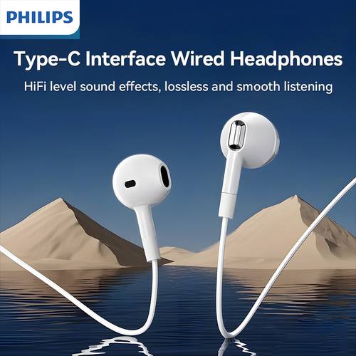 usb c high fidelity earbuds 13mm dynamic driver provides three frequency sound surround sound effect hd noise reducing microphone convenient in in black and white compatible with multiple