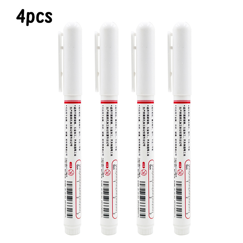 White Markers Fine Tip- Quick Drying Non-fading, Suitable For Paper, Stone, Tires, And Other Surface , Glass, Long Head Markers For Bathroom Woodworking Decoration Metal Plastic