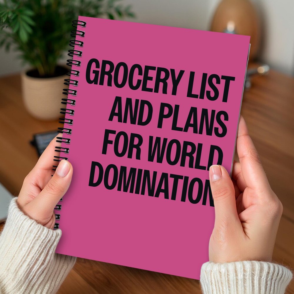 TEMU 1pc Spiral Notebook Diary - "shopping List And World Plan" Design, 100 Pages, Perfect For Daily Planning, Journaling, Or As A Gift For Family, ,