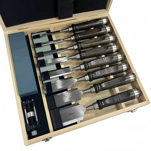 24 piezas de herramientas afiladas para carpintería, cuchillos de tallado con mango de madera, con y operación manual, adecuadas para principiantes y entusiastas. Es un regalo de vacaciones para de la carpintería y se puede utilizar para varios tallados.