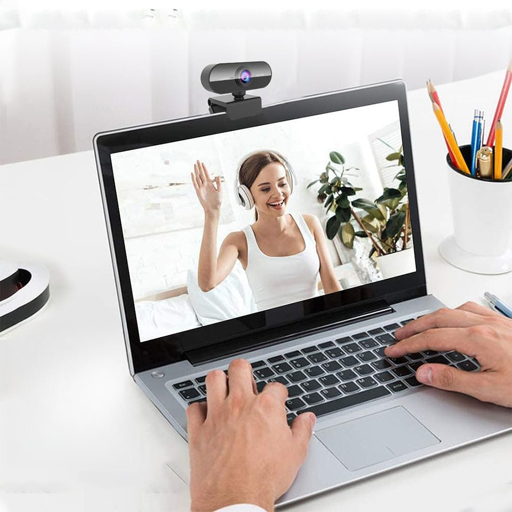 E-shop Hochauflösender Kamerastativ mit Mikrofon, unterstützt 360°-Drehung, geeignet für Videokonferenzen, Live-Streaming Gaming