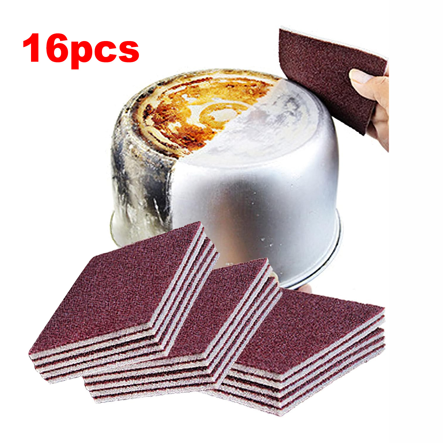 TEMU 16 Esponjas Nano de Carborundo, Cepillo de Esponja de Esmeril, Borrador de Limpieza, de Limpieza de Cocina para Quitar Óxido, Limpiar Ollas y