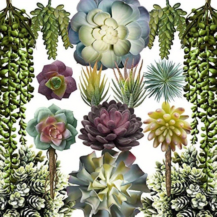 15pcs/bulk Artificial Succulent Plants Suitable For Diy, Realistic Fake Cactus & Succulent With Plastic Foliage, Non-soaked Low-maintenance / Decor For Terrariums,, Gifts, No Maintenance Required