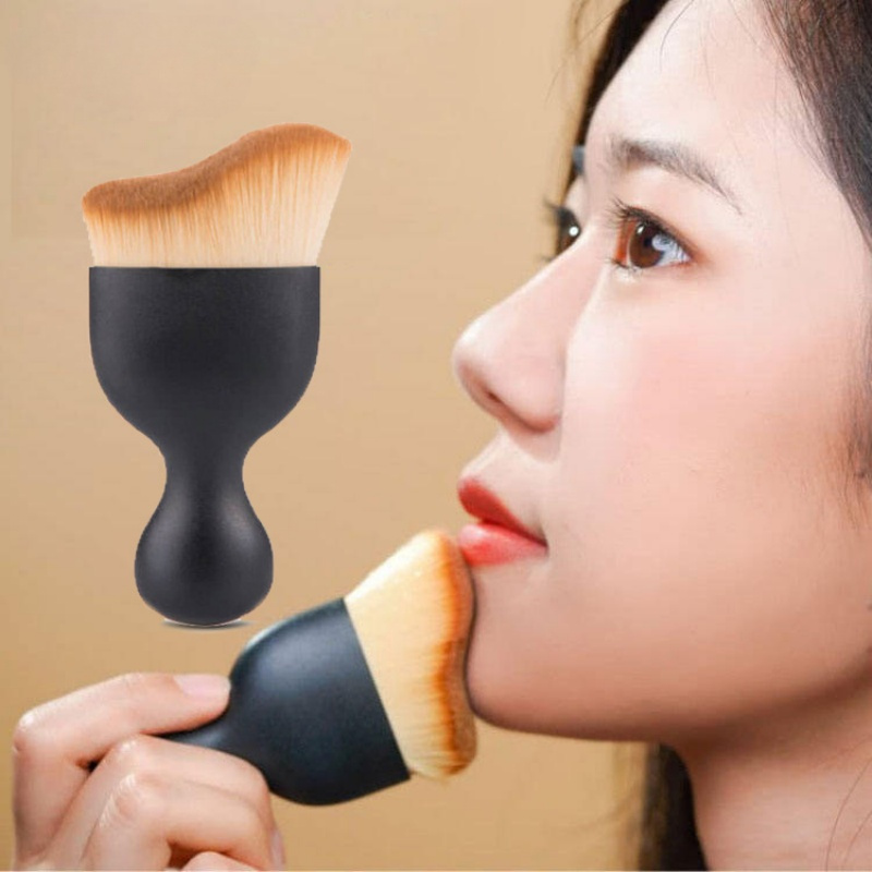 

1pc Angled Foundation , Hypoallergenic Polyester , Abs , Types, Makeup Tool