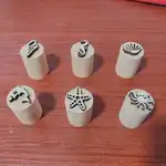 6件装海洋动物木质印章 | 彩色黏土浮雕模具,北欧风格,大尺寸直径30毫米,适用于新年、返校季、生日、情人节礼物