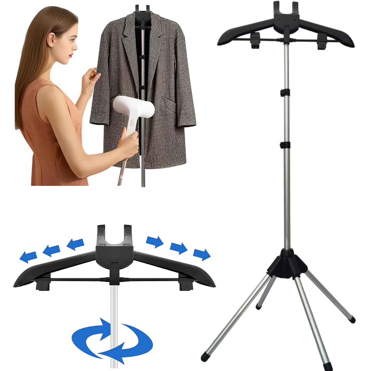 160cm Adjustable T Shirt Display, Portable Clothing Display Stand Mannequin Torso For Vendors, Clothes Steamer Stand For Adults Clothing Dress