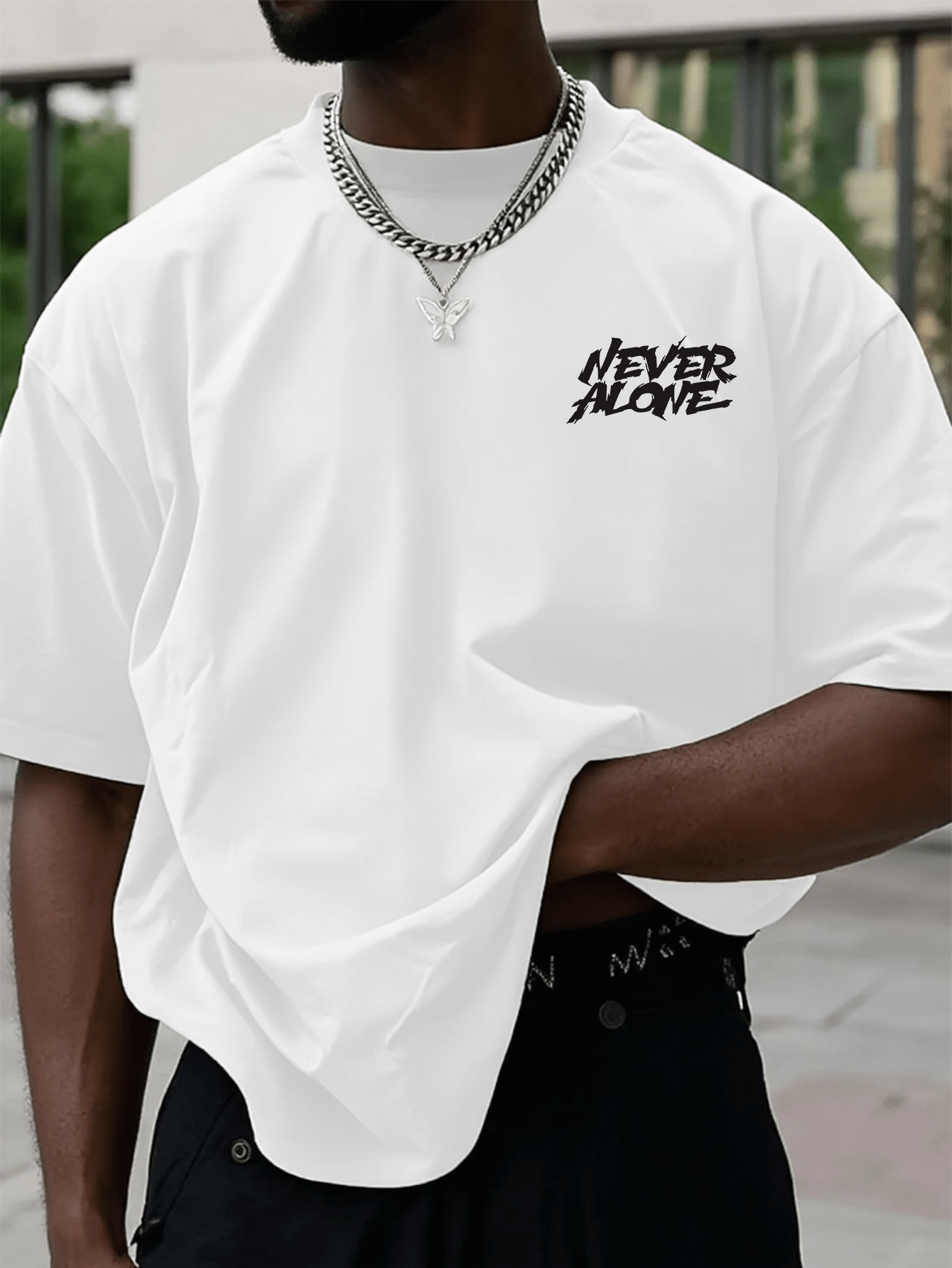 Men'S Inspirational 'Never Alone' Boxing Graphic T-Shirt - Made from Soft, Breathable Fabric, Featuring a Regular Fit Casual Style with Motivational Quotes