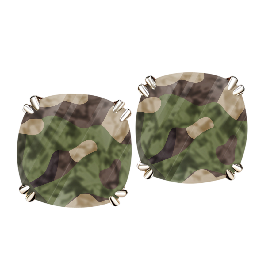 TEMU 2pcs Camouflage Earrings Military Earrings Outdoor Earrings Nature Earrings Glowing Earrings Pattern Earrings Jewelry Accessories Unique Jewelry