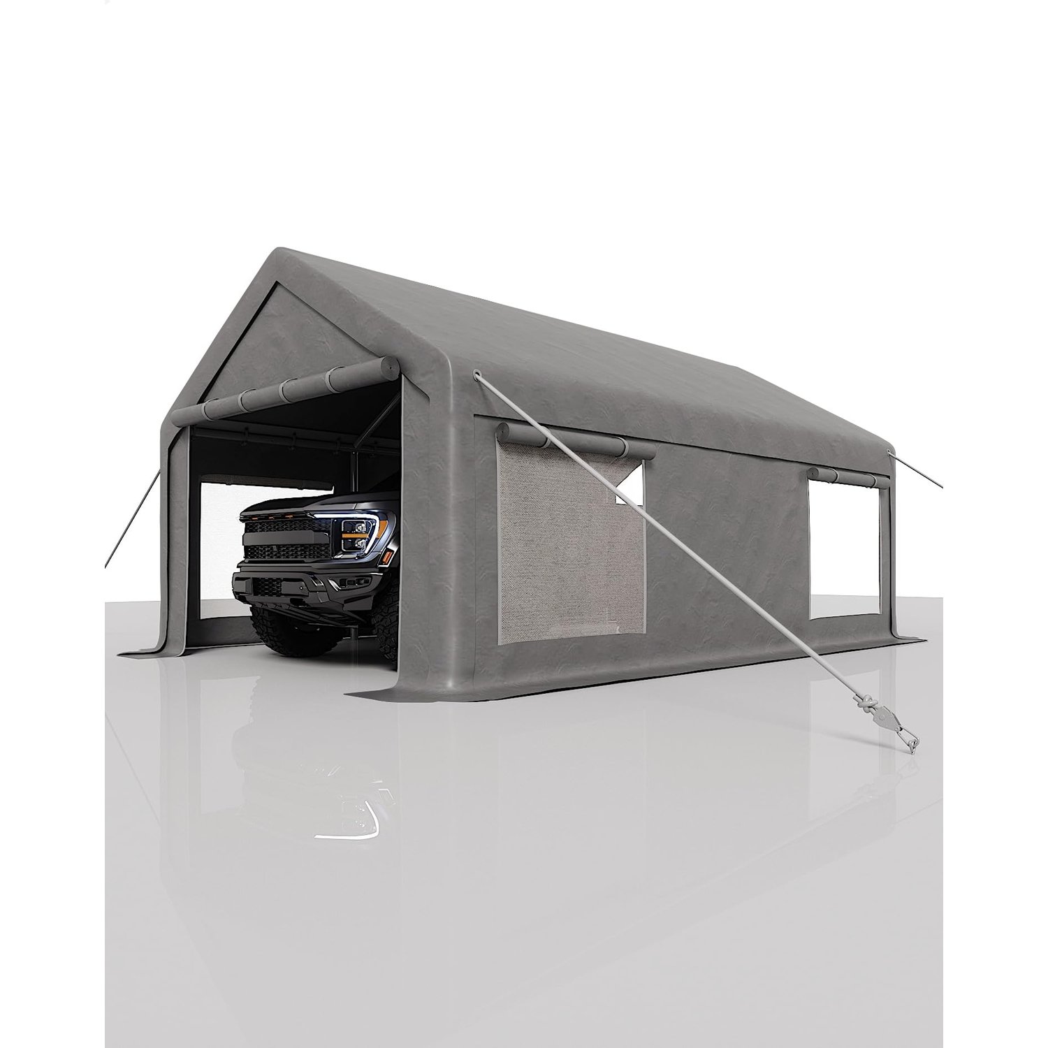 Carport Canopy, 10 X 20ft Garage Tent  , Heavy-Duty Carport Canopy with Roll-Up Windows & Doors, Removable   Car Canopy, Car Tent Waterproof for Cars, Boats, Trucks