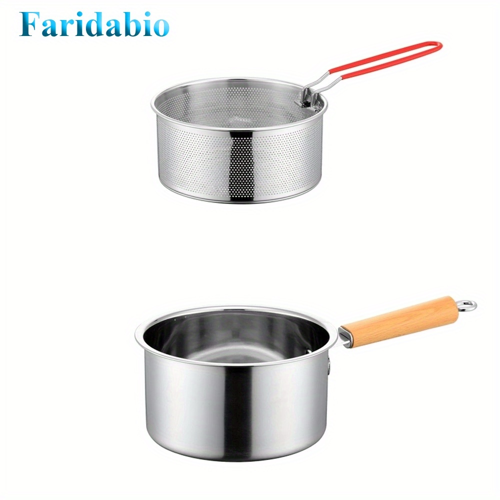  304 sus stainless steel deep fryer set with steamer basket gas induction cooktops kitchen use ideal mothers day gift handmade fryer basket Product details 10