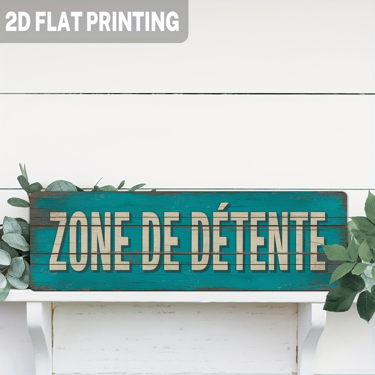 TEMU 2D Plat - 1pc Panneau de Bois Plat 2D, Zone de Relaxation Vintage Française pour Maison, Chambre, Salon, Ferme, Cuisine, Panneau Décoratif,