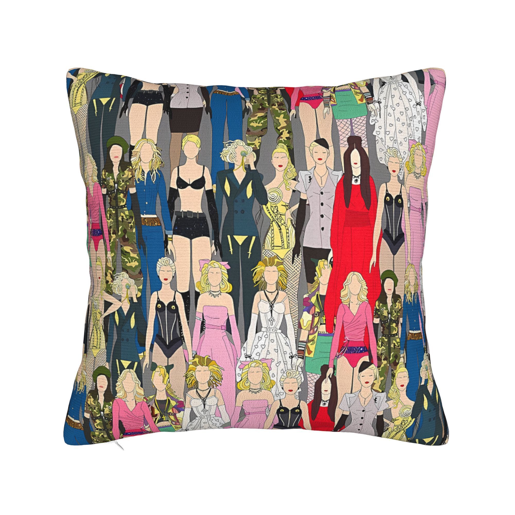 

1pc Style A Thon Pillowcase, Polyester Decorative Cushion Cover With Zipper, Machine Washable, For Living Room And Bedroom - Pillow Insert Not Included