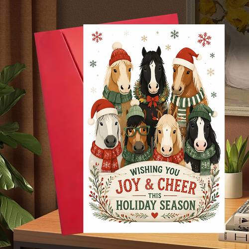 1 horse themed greeting card for holiday