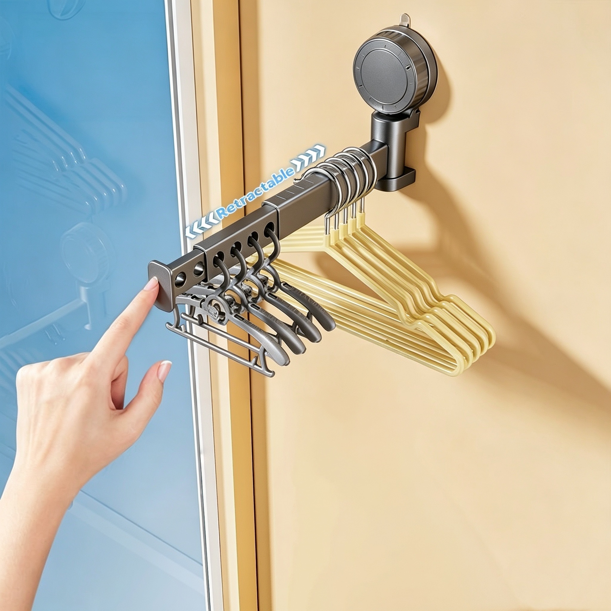 TEMU Suction Cup Drying Rack With 180 Degree Swivel And Extendable Arm - Adjustable Clothes Hanger For Bathroom, Kitchen And Balcony. Strong Suction
