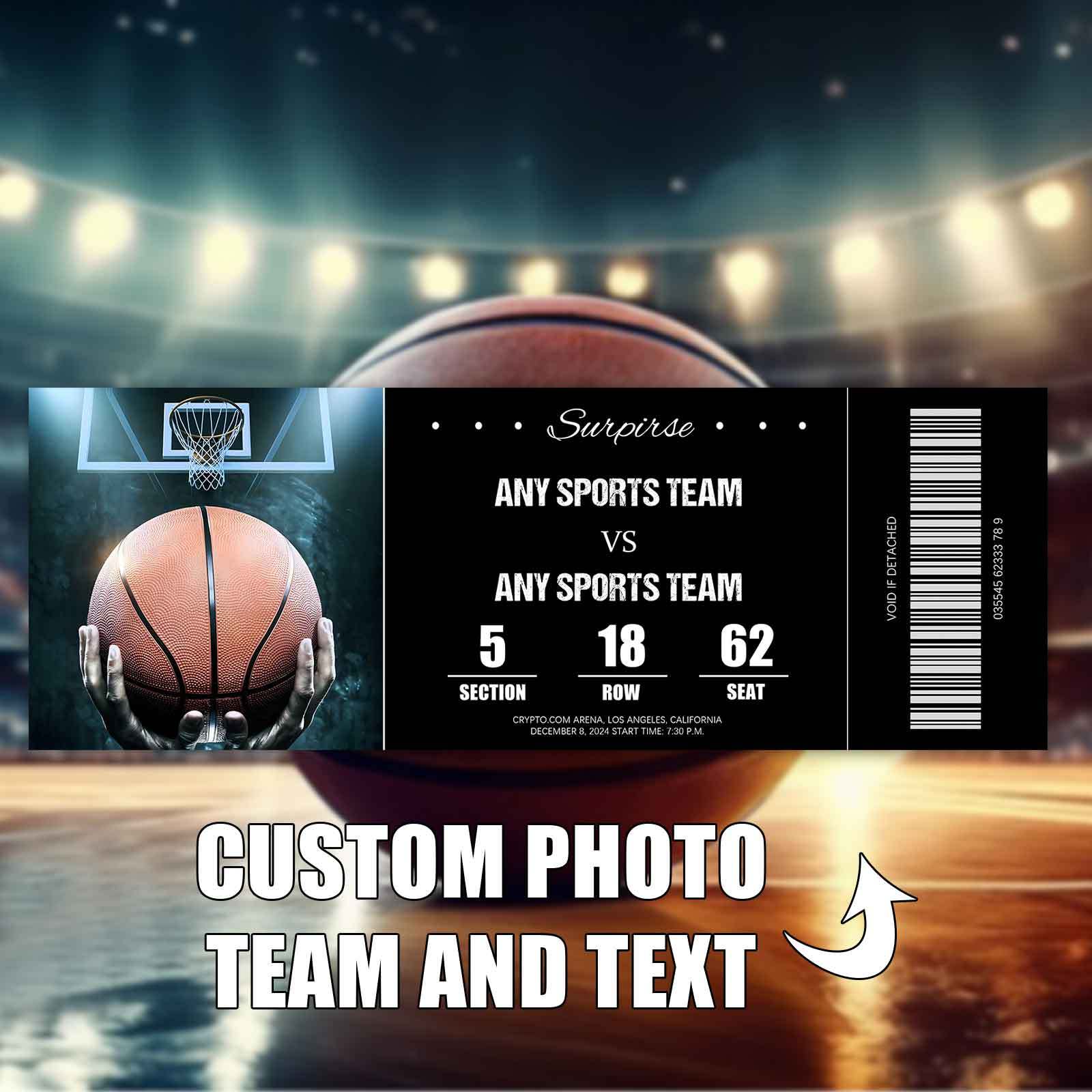 TEMU Custom Photo Basketball Game Tickets, Personalized Photo Invitations For Sports Events, Diy Paper Tickets With Your Stars' Photos - Game Parties