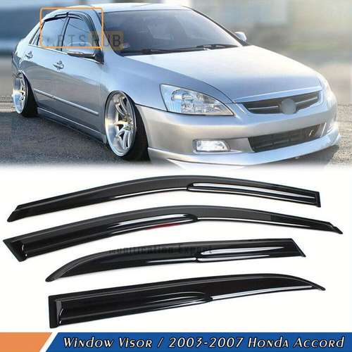 Smoke Window Rain Guards Visors For 1994-1997 Honda Accord Sedan (4pcs Set) - No Drilling, Self-Adhesive