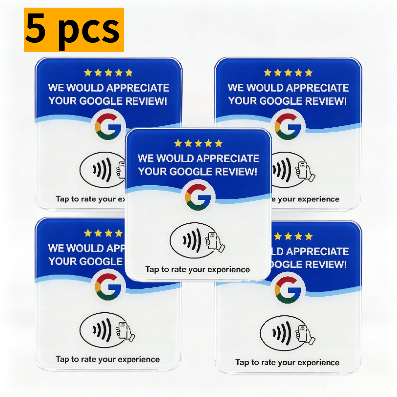 TEMU Tarjetas de presentación compatibles con NFC para reseñas de Google - NFC autodefinidos de para escribir, tarjetas de acrílicas grabables con