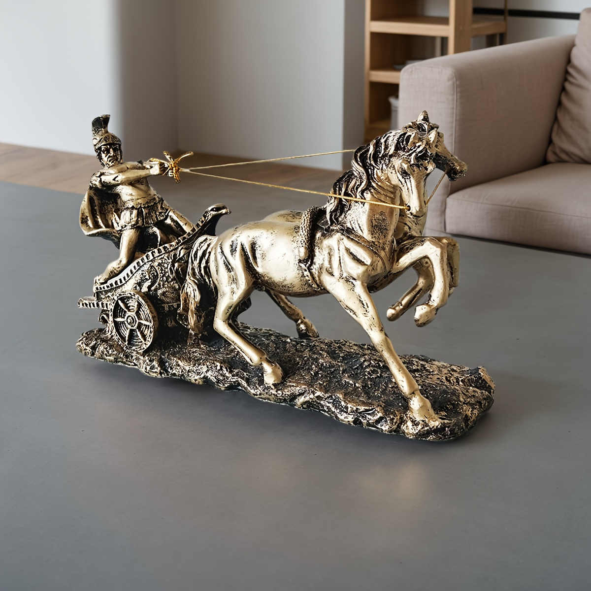elegant roman chariot resin decoration vintage bronze color - Temu
