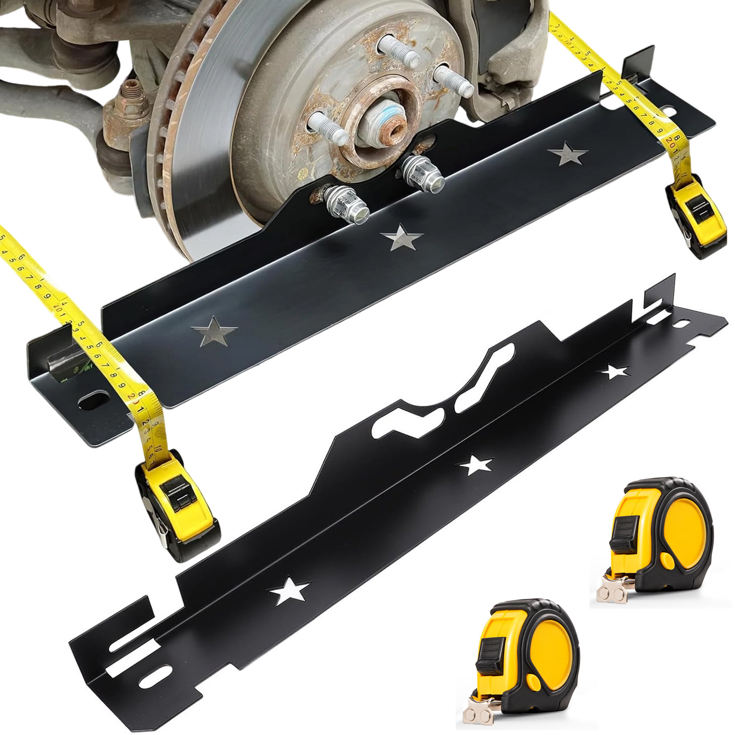 Automotive Wheel Positioning Kit Professional-grade Wheel Positioner And 2 Precision Measuring Belts For Precise Vehicle Tracking And Beam Angle Adjustment For Improved Driving Safety And Control