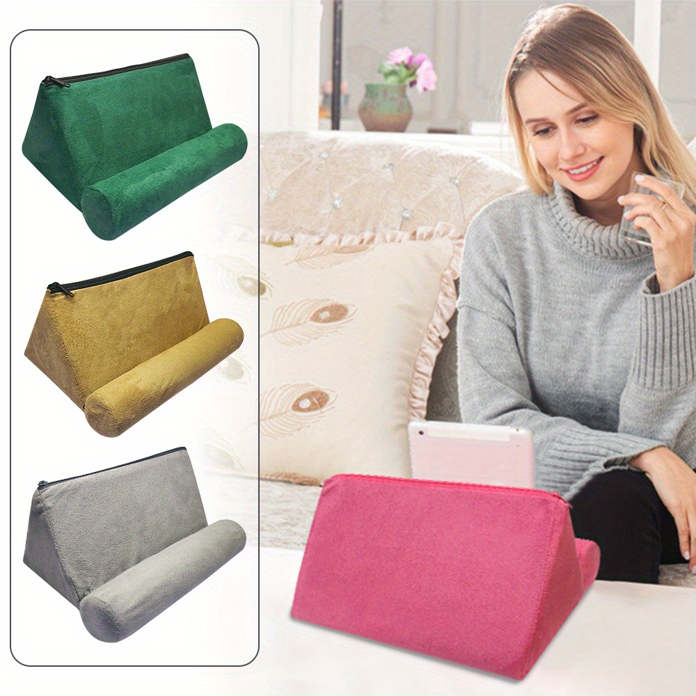 Support Oreiller Pour Tablette/livre - Coussin Avec Poche Latérale, Garni Mousse - Pour Lit, Canapé, Bureau, Lecture Mains Libres
